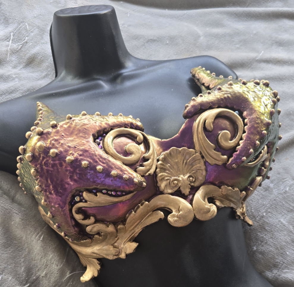 Premade Asterias (Starfish) Custom Silicone Top Colorshifting Purple and Gold up to Size 34F