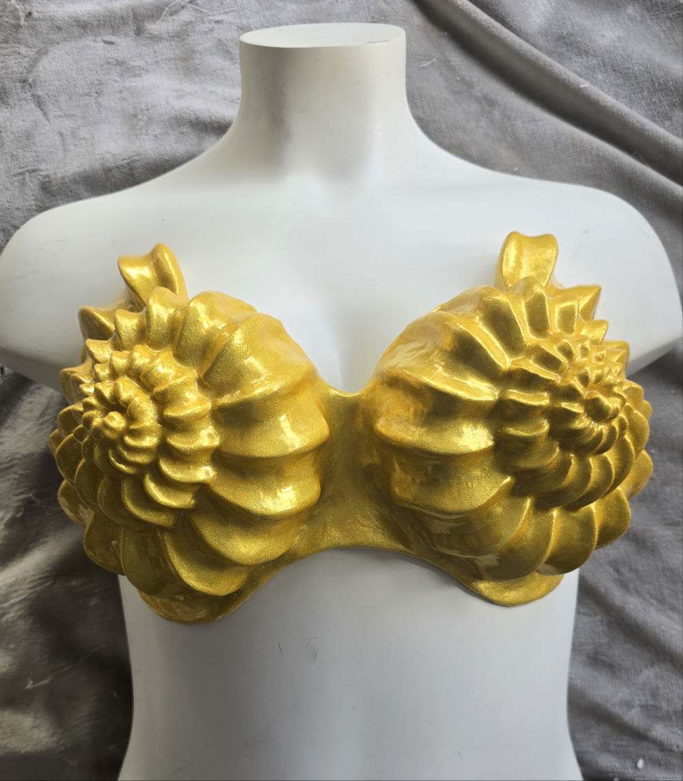 Premade Harp Shell Custom Silicone Top Holographic Gold Plus Size up to 36H US