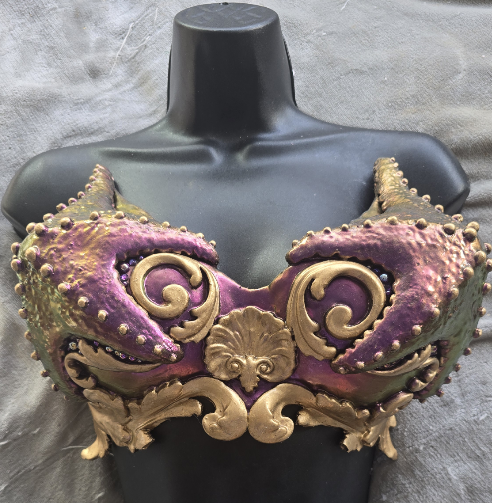 Premade Asterias (Starfish) Custom Silicone Top Colorshifting  Purple and Gold up to Size 34F