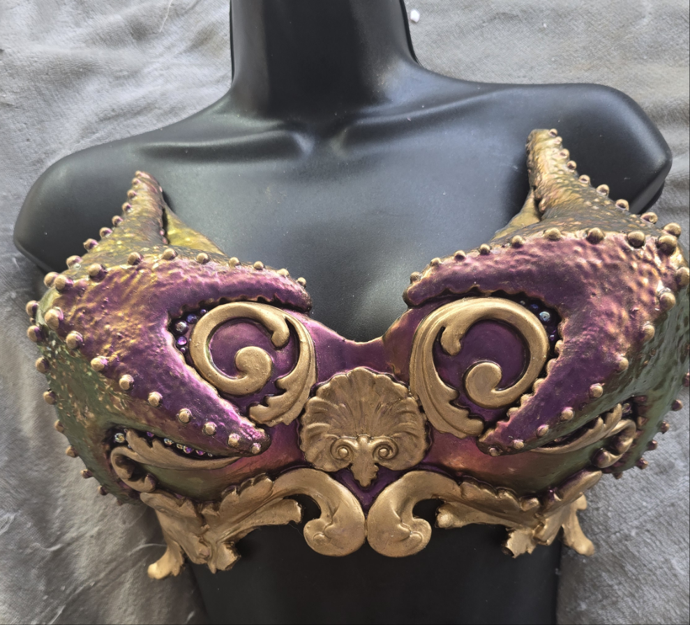 Premade Asterias (Starfish) Custom Silicone Top Colorshifting  Purple and Gold up to Size 34F